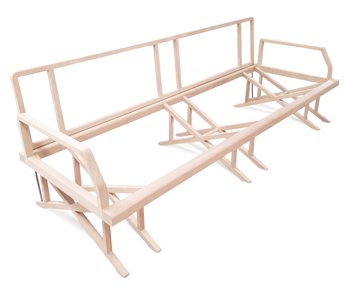 Estructura sillón. madera natural. Fabricación y distribución